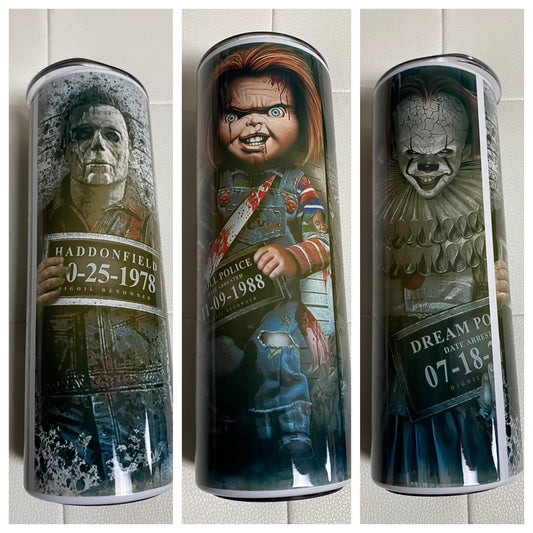 Michael Myers \ Chucky \ Pennywise \ 20oz Stainless Steel Tumbler \ Halloween \ Horror \ Gift For Her \ Gift For Him \ Gift For Her