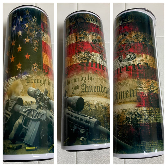 Don't Tread On  Me \ America \ 2nd Amendment \ Home Of The Brave \ Military \ 20oz Stainless Steel Tumbler  \ Gift For Him \ Gift For Her