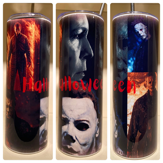 Halloween Movie Collage \ Jamie Lee Curtis \  20oz Stainless Steel Tumbler \  20oz Stainless Steel Tumbler \  Horror \ Gift For Him \ Spooky