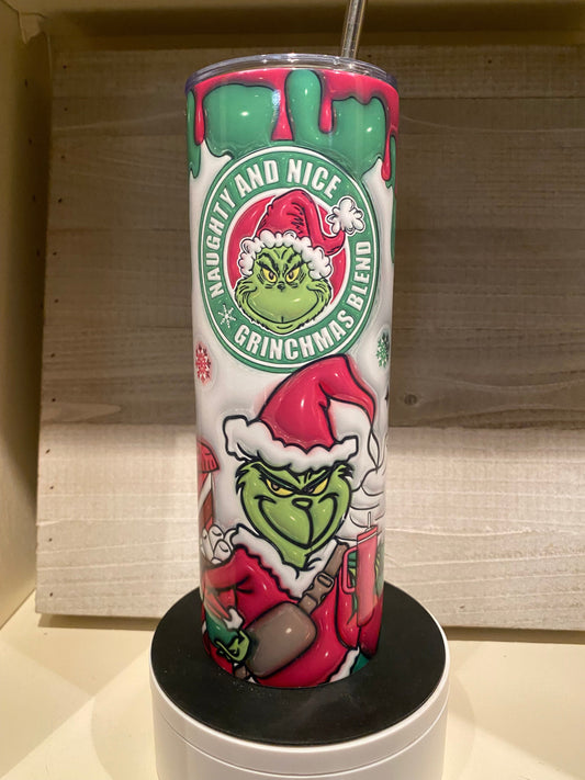 3D Coffee Grinch Tumbler \ 20oz Stainless Steel Tumbler \ Coffee Cup \ Christmas Tumbler \ Wedding \ Gift \ Him or Her \ Funny