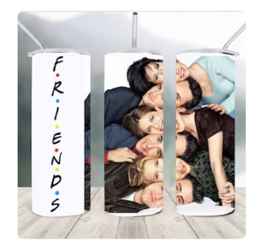 Friends Tumbler, Movie Stars, Funny Television Show Tumbler, Gift, 20oz Cup With Straw, Gift For Him or Her, Wedding, Christmas Present