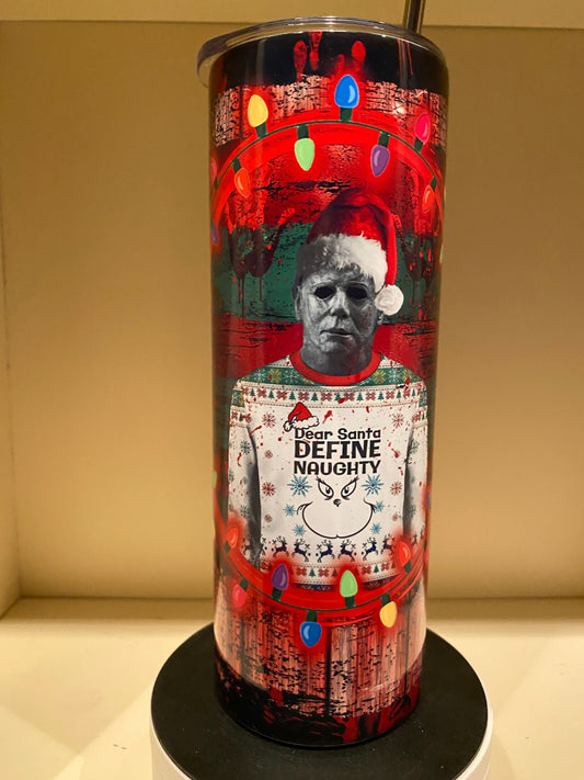 Michael Myers Christmas Sweater Tumbler \ 20oz Stainless Steel Tumbler \ Christmas Tumbler \ Wedding \ Birthday \ Gift \ Him or Her \ Funny