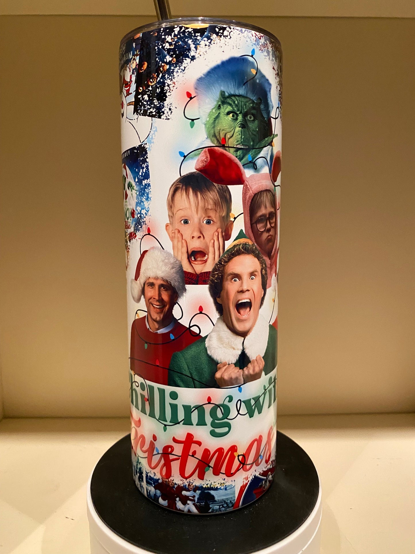 Chillin’ with my Christmas Crew 2 Tumbler \ 20oz Stainless Steel Tumbler \ Christmas Gift \ Wedding \ Birthday \ Gift \ Him or Her \ Funny