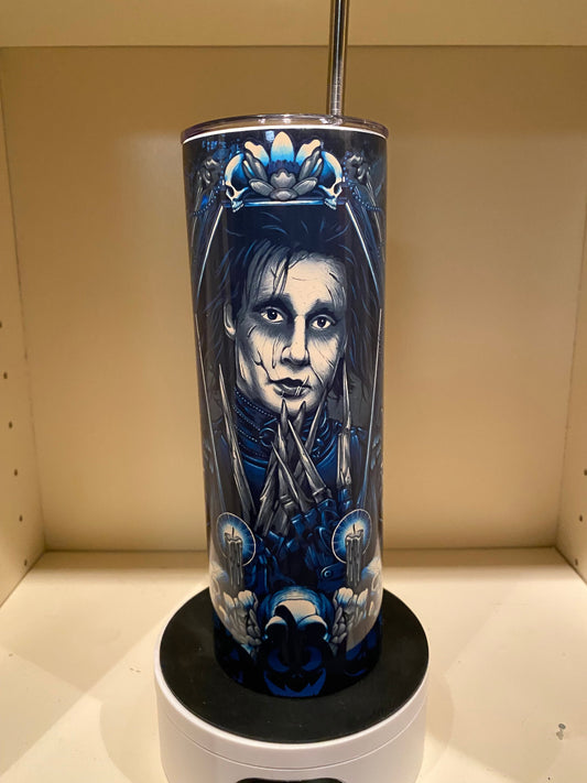 Edward Scissorhands Casket / 20oz Stainless Steel Tumbler / 20oz Skinny Tumbler With Straw / Gift For Her / Christmas Gift / Birthday Gift